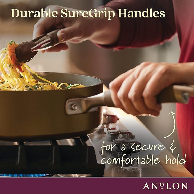 Anolon Advanced Home Hard-Anodized Nonstick Open Stock Cookware (8.5 Qt. Wide Stockpot, Bronze) - Bloomnest