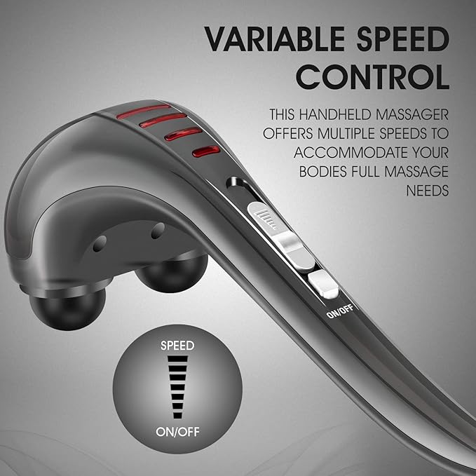 HANGSUN Handheld Neck Back Massager for Pain Relief Deep Tissue, Electric Double Head Percussion Massage MG460 for Shoulder, Leg, Foot, Muscles, Full Body - Bloomnest