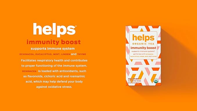 HELPS TEAS | Helps Immunity Boost Tea | Organic herbal blend of Echinacea, Eucalyptus, Mint, Linden, Thyme and Natural Honey Flavor. Facilitates Respiratory Health | 16 Tea Bags - Pack of 3 | - Bloomnest