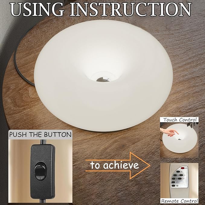 Creative Design White Donut Lamps, Plug-in Wall Sconse Or Table Lamp Dual Use Atmosphere Lamp, Modern Infinitely Dimmable White Wall Lamp Desk Light for Corridor, Bedsided Or Warm Decoration - Bloomnest
