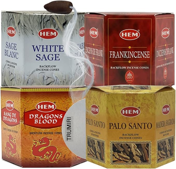 Variety Pack Backflow Incense Cones for Smoke Fountain Haze Falls Waterfall Aromatic and Mat Bundle #4 TRUMIRI