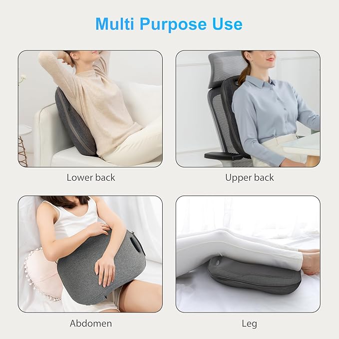 CooCoCo 14"×19" Shiatsu Back Massager with Heat, Birthday Gifts for Dad Mom Women Men Husband, Portable Massage Chair Pad, Kneading Massage Tools for Pain Relief, Chair Massager for Office Home - Bloomnest