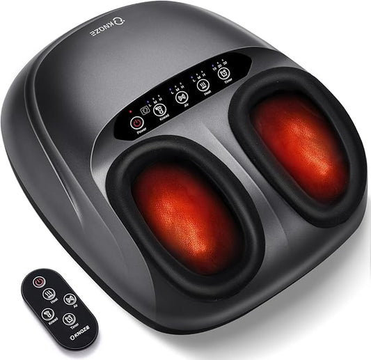 Shiatsu Foot Massager Machine with Heat & Remote, 2025 Upgraded Deep Kneading Feet Massager for Plantar Fasciitis & Neuropathy, 3 Heat Levels, Multi-Mode Massage, Auto-Off Timers, Gifts for Women Men - Bloomnest