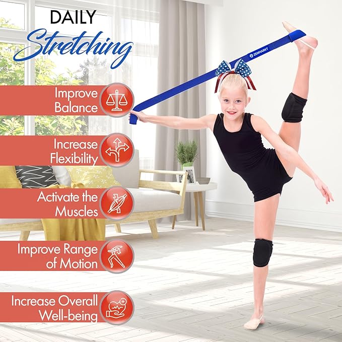 Stretching Strap for Cheer – Flexibility Stunt Strap for Cheerleaders – Durable Cheer Stretching Bands for Improved Flexibility, Range of Motion – Essential Cheer Accessories - Bloomnest