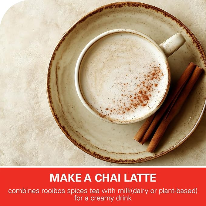 WT WEETEE Rooibos Chai Tea Bags, South African Red Tea with Cinnamon, Cloves, Cardamom, Natural Caffeine-free Herbal Tea, 50 Counts Spiced Rooibos Tea - Bloomnest