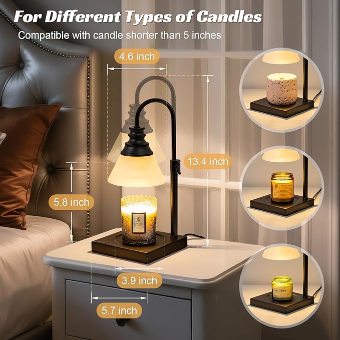 TantaScent Electric Candle Warmer Lamp in Vintage Birdcage Design with Timer – Scented Jar Candle Melter for Home Decor, Housewarming, Birthday, and Christmas (Includes 2 Bulbs) (Frosted White) - Bloomnest