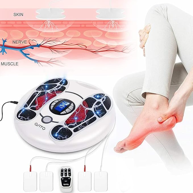 OSITO EMS Foot Massager for Neuropathy, FSA HSA Approved Products, Foot Circulation Stimulator, FSA Massager for Circulation and Pain Relief, 25 Modes 99 Intensities, Ideal for Women/Men - Bloomnest