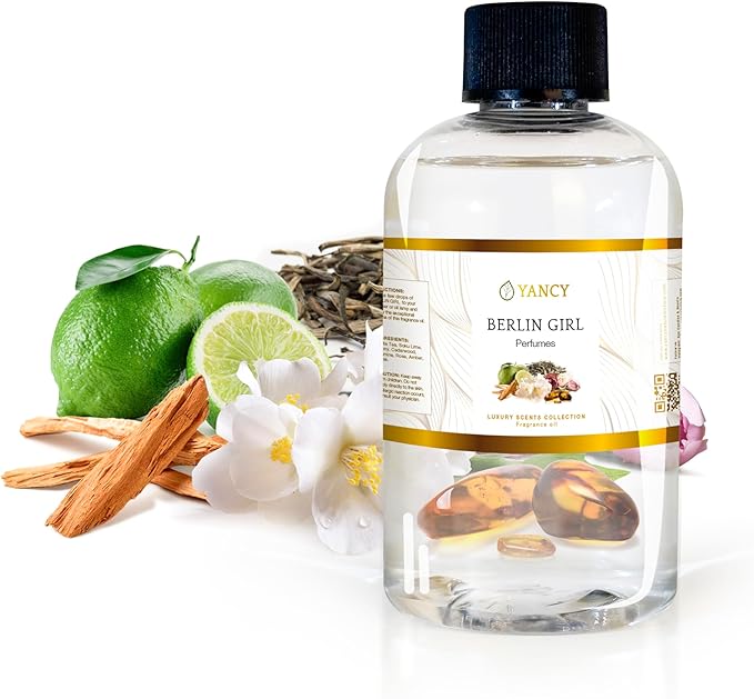YANCY Berlin Girl Luxury Collection Fragrance Oil (4 oz), Bold Modern Floral Aroma, Ideal for Diffusers, Oil Burners & Aroma Lamps, Edgy and Feminine Scent for Urban Vibes YancySpa