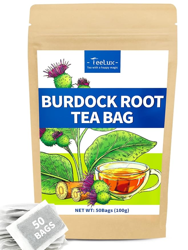 TeeLux Burdock Root Tea Bags, Pure Natural Burdock Root, Caffeine Free, Premium Herbal Tea, 50 Tea Bags - Bloomnest