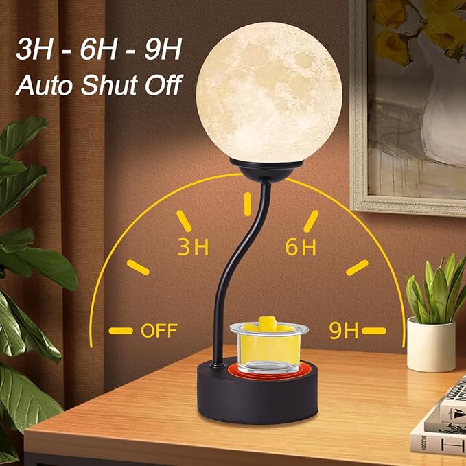 Candle Warmer Lamp with 7 Colors Moon Lamp,Electric Candle Warmer with Timer,Gifts for Mom, Candle Lamp, Vintage Wax Melt Warmer for Scented Wax for Jar Candle with Glass Cup (Colors Moon lamp) - Bloomnest