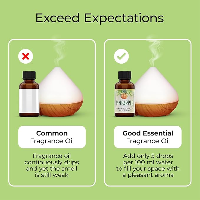 Good Essential – Professional Pineapple Fragrance Oil 10ml for Diffuser, Candles, Soaps, Lotions, Perfume 0.33 fl oz GoodEssential