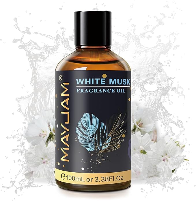 MAYJAM 100ML/3.38FL.OZ White Musk Fragrance Oils with Glass Dropper, Essential Oils for Diffusers for Home, Long Lasting Scented Oils for Diffusers Soap Candle Making - Bloomnest