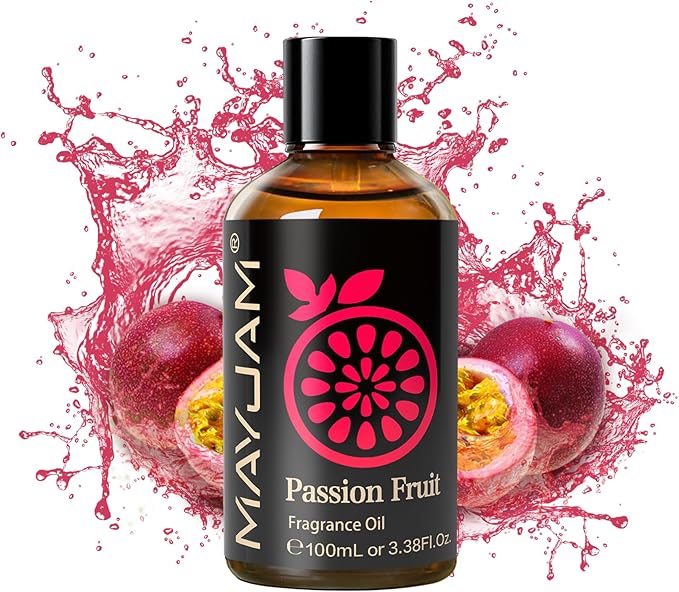 MAYJAM 100ML/3.38FL.OZ Passion Fruit Fragrance Oils with Glass Dropper, Essential Oils for Diffusers for Home, Long Lasting Scented Oils for Diffusers Soap Candle Making - Bloomnest