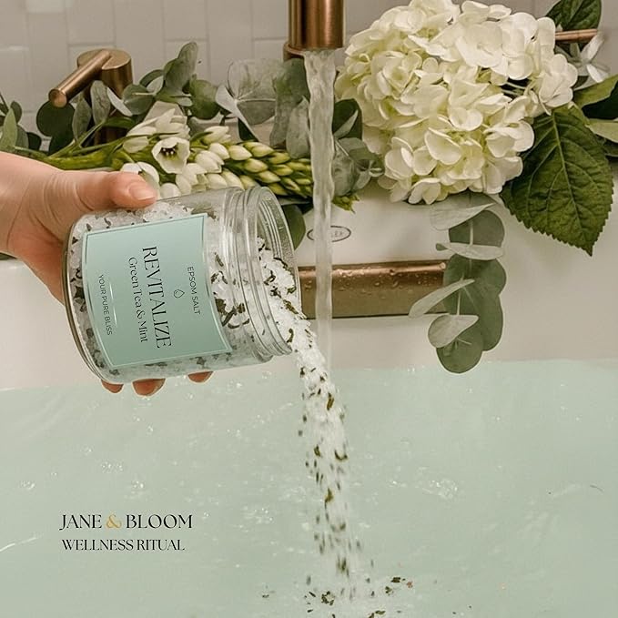 Epsom Salt Bath Gift Set – 6 Aromatherapy Blends with Essential Oils – Bath & Body Gift Set for Women, Stress Relief, Self Care, Birthday Gifts – Jane & Bloom