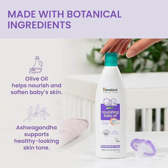 Himalaya Nourishing Baby Oil, Light & Non-Greasy for a Soothing Massage or Baby Bath, 6.76 oz, 2 Pack - Bloomnest