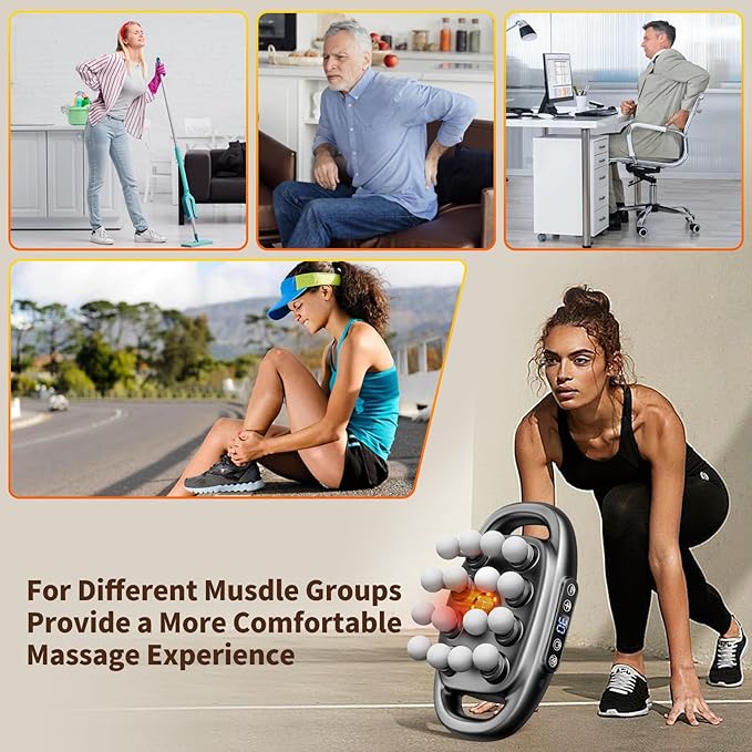 VTT 16-Head Massage Gun Set, Deep Tissue Percussion Massager with 3 Modes & 30 Intensities,Quiet Muscle Massage Gun for Back,Shoulders, Legs, Foot, Body Muscle Pain Relief - Bloomnest