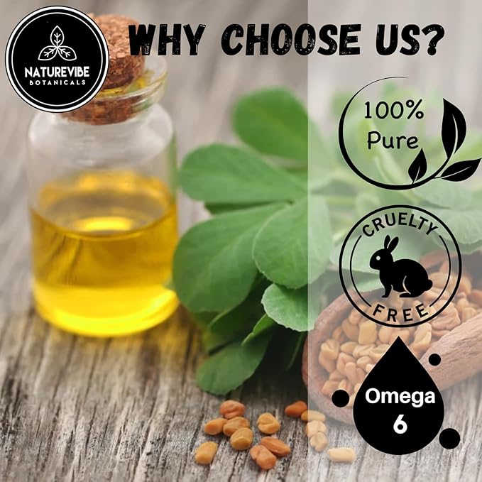 Naturevibe Botanicals Fenugreek Oil 32 Ounces | 100% Pure and Natural | Great for Skin Care and Hair Care - Bloomnest