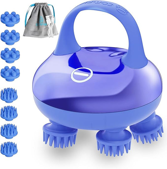 COMFIER Cordless Scalp Massager with 3 kneading Modes,8 Claws, Christmas Gift for Women,Waterproof Head Massage for Deep Cleansing,Head Scratcher,Body Massager,Cat Massage COMFIER