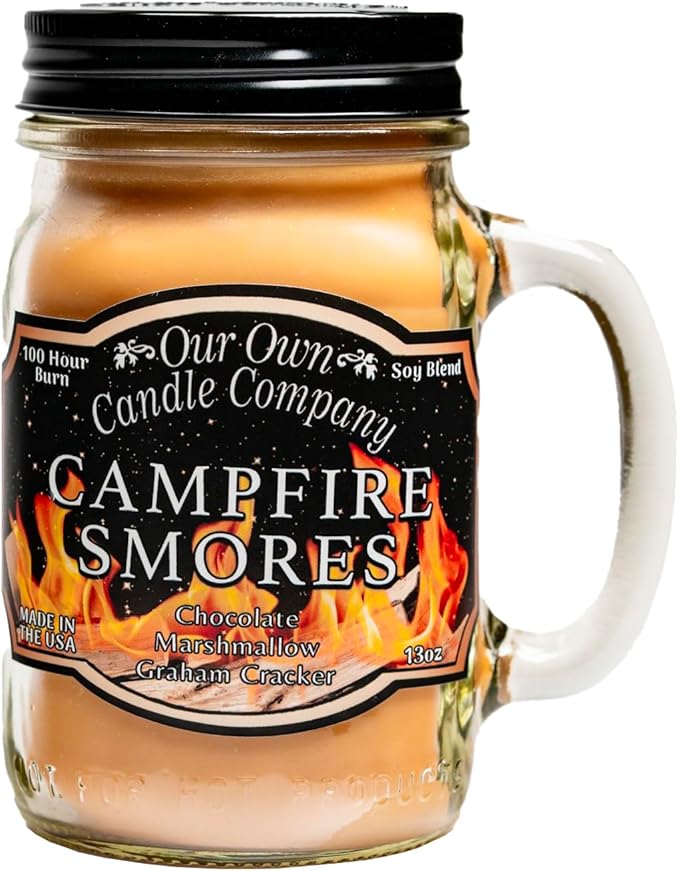 Our Own Candle Company Campfire S’Mores Scented Candle, Mason Jar, 13oz, Long Lasting 100 Hour Burn, Fall & Holiday Gift - Bloomnest