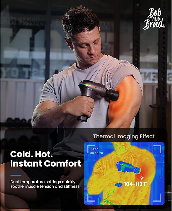 BOB AND BRAD A2 Pro Massage Gun with Heat and Cold Therapy, FSA Eligible/HSA Eligible, Professional Percussion Massage Gun Deep Tissue for Home Gym, Portable Muscle Massager with Force Sensor Light - Bloomnest