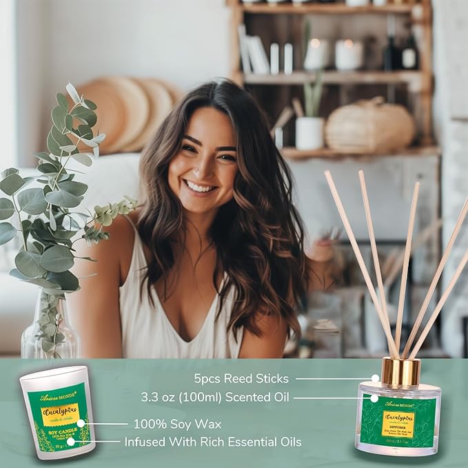 Gift Baskets for her, Spa Gifts for Women-13pcs Eucalyptus At Home Spa Kit with Body Salt, Bubble Bath. Relaxing Bath Sets for Women Gift, Birthday Gifts for Women, Mothers Day Gifts for Mom - Bloomnest