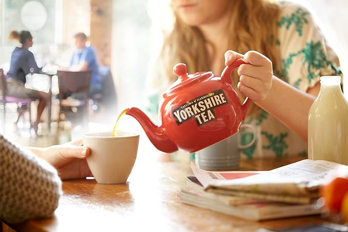 Yorkshire Tea, Red, Black Tea, String and Tagged Bags, 100 Count (Pack of 1), Refreshing, Satisfying, and Strong, Classic British Breakfast Blend, Caffeinated, Enjoy Hot or Iced, 100 Teabags - Bloomnest