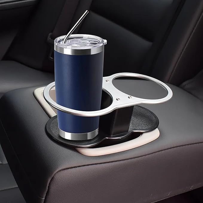 20oz insulted tumblers stainless steel cup Tumbler Bulk with push Lid, and metal straw powder coated coffee cup for cold and hot drinking (48, navy blue) - Bloomnest