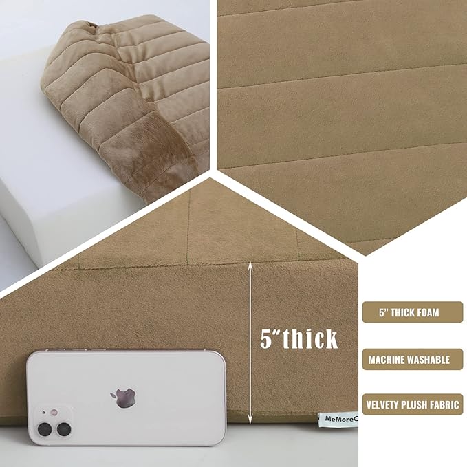 MeMoreCool Square Floor Pillow Seating for Adults Kids, Large Meditation Cushion Floor Pillow with Thick Foam & Soft Tufted Cover, Washable Big Pillow Seat Floor Cushion for Sitting Yoga 24" Coffee - Bloomnest