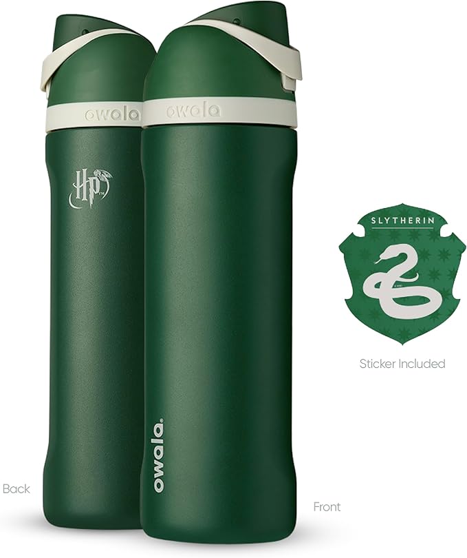 Owala Harry Potter FreeSip Insulated Stainless Steel Water Bottle with Straw, BPA-Free Sports Water Bottle, Great for Travel, 24 Oz, Slytherin Owala
