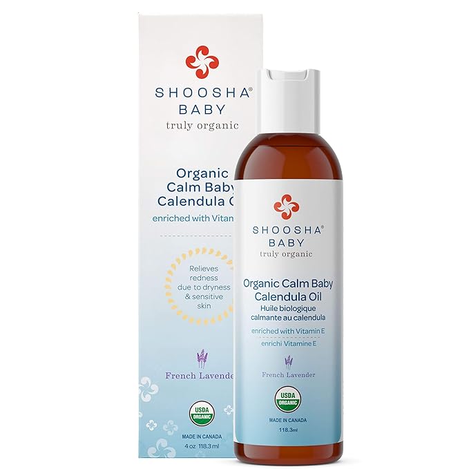 Shoosha Organic Calendula Oil French Lavender, for Babies, Real Calendula Oil, Calendula Massage Oil Moisturizer, Hypoallergenic, Gluten-Free, 100% Biodegradable - Bloomnest