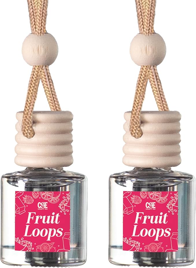 CE CRAFT Car Air Freshener Diffuser, Fruit Loops, 2 Pack Air Deodorizer for Essential Oils, Long Lasting Car Diffuser Bottle, Reusable Jar, Multicolor - Bloomnest