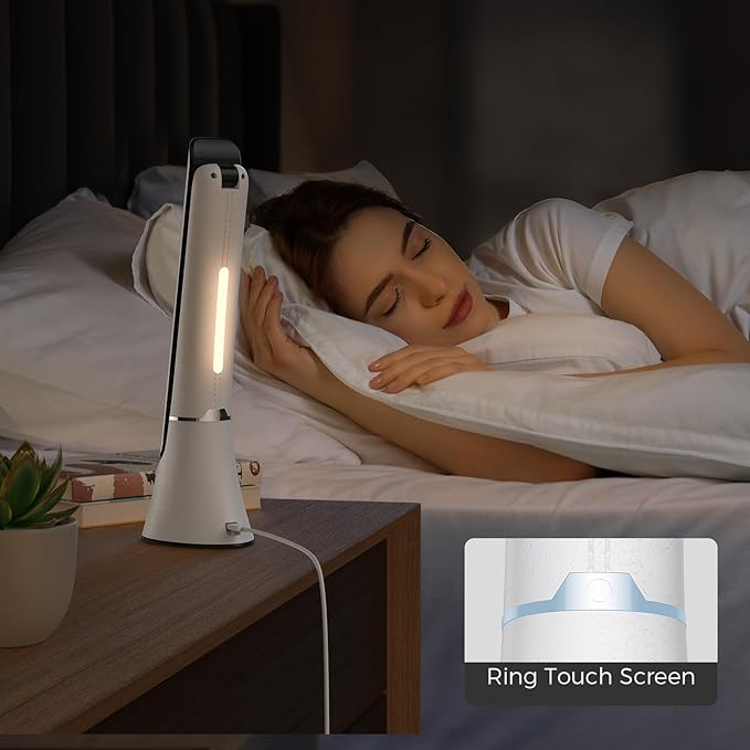 Light Therapy Lamp, 10000 LUX UV-Free LED Sunlight, Full Spectrum Mood Light With Touch Control and Night Light Function for Work, Office, Home - White - Bloomnest