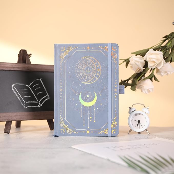 TIEFOSSI Dot Journal, 160gsm 190 Numbered Pages, Diary for Work & Sketching, A5 Hardcover Leather Journal for Writing Women Men - Bloomnest