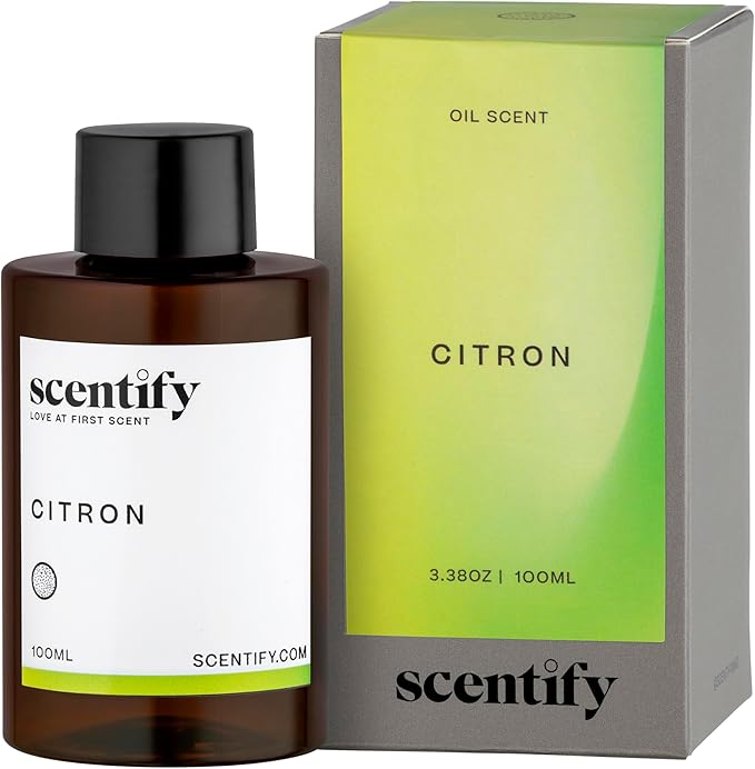 Scentify Citron Aroma Oil Refill Scent for Oil Diffusers - Lemon, Jasmine, Musk, Woods Scents - Luxurious Relaxing Aromatherapy Diffuser Fragrance 100ml, 3.38 oz Scentify
