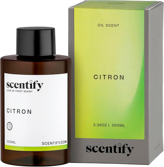 Scentify Citron Aroma Oil Refill Scent for Oil Diffusers - Lemon, Jasmine, Musk, Woods Scents - Luxurious Relaxing Aromatherapy Diffuser Fragrance 100ml, 3.38 oz Scentify