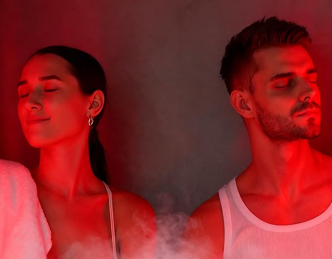 2 Person Portable Steam Sauna for Home with Two Red Light Therapy Panels Full Body Home Spa (Black) Bloomnest