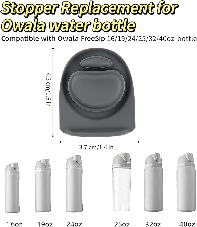 Joshey 6 Pack Rubber Seal Replacement Stopper, Compatible with Owala Freesip 24oz 32oz Water Bottle Spout Cap-Silicone Gasket Replacement Parts, 5 Colors Joshey