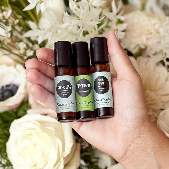 Edens Garden Essential Oil Roll-On 3 Set, 100% Pure Therapeutic Grade & Natural Aromatherapy Roller Blends For Relaxation, Sleep & Skin Care Oils - For Massage, Body & Self Care, 10 ml Roll-On/ 3 Pack - Bloomnest
