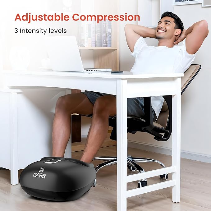 COMFIER Shiatsu Foot Massager with Heat, Compression Kneading Rolling,Vibration, Remote Control,Pause Function,Feet Massage for Neuropathy,Plantar Fasciitis,Home,Office,Gifts for Dad, Mom, Presents - Bloomnest