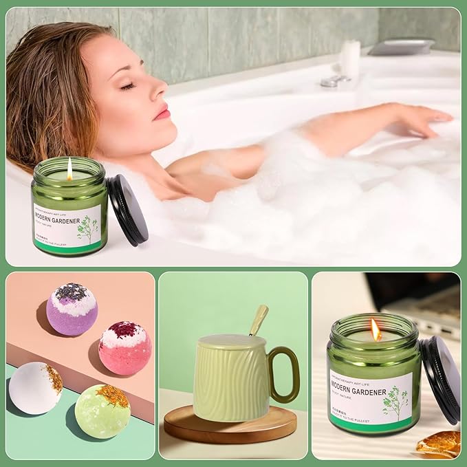 Luxury Women’s Gift Set 12PCS – Spa Bath Box with Mug, Candle, Bath Bombs, Soap & Hair Towel – Relaxation Self-Care Gift for Birthday, Christmas, Mother’s Day - Bloomnest