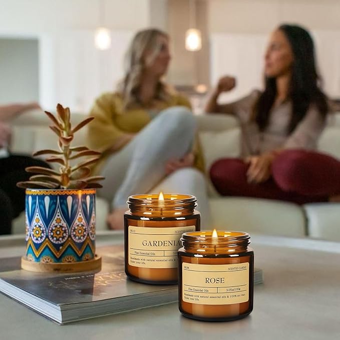 Scented Candle Set 24 Pack, Candle for Home Scented, Odor Eliminating, Stress Relief, Long Lasting Soy Wax Gift Set - Bloomnest
