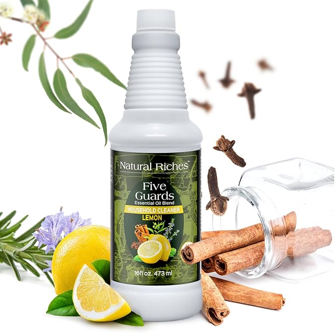 Natural Riches Household Cleaner Concentrate Five Guards Lemon scent from The Tales of French stories of Thieves Essential oil Blend household cleaner - 16 fl oz - Bloomnest