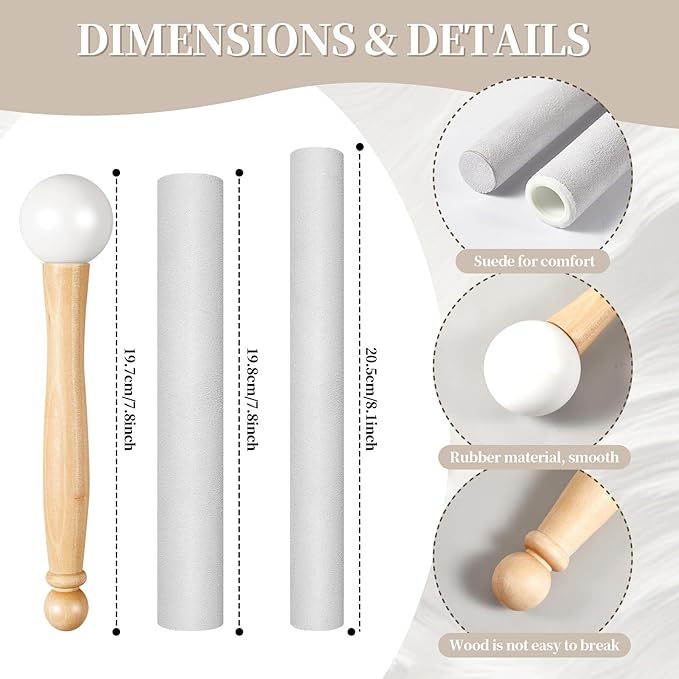 10 Pcs Singing Bowl Cushion Set 7 Silk Cloth O Ring with 3 Crystal Singing Bowl Mallet Include Solid and Hollow Stick Wood Handle Rubber Mallet for 6-12" Tibetan Sound Meditation (Black Gold) - Bloomnest