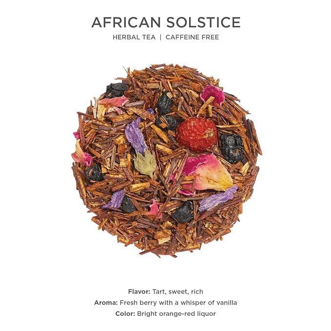 Tea Forte African Solstice Premium Loose Leaf Caffeine-Free Herbal Tea Blend Canister, Makes 35-50 Cups - Bloomnest
