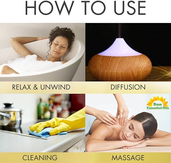 Sun Essential Oils – 4 oz Australian Sandalwood Essential Oil with Dropper for Diffuser, Skin, Aromatherapy Massage, Humidifier, Scent for Candle, Lotion & Soap Making at Home, Fragrance for Room - Bloomnest