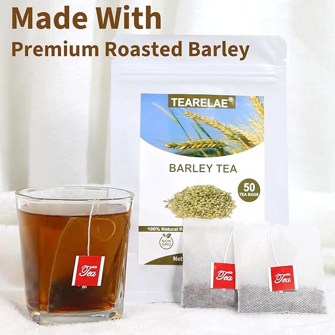 TEARELAE - Barley Bags - 4g x 50 Count - 100% Pure Natural Roated Barley Grains Herbal Tea - Mugicha - Non-GMO - Caffeine-free - Gently Sweet & Mellow - Bloomnest