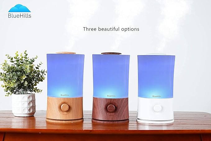 BlueHills Premium 2000 ML XL Essential Oil Diffuser Aromatherapy Humidifier for Large Room Home 40 Hour Run Huge Coverage Area 2 Liter Extra Large Capacity Diffuser High Mist Dark Wood Grain E003 - Bloomnest