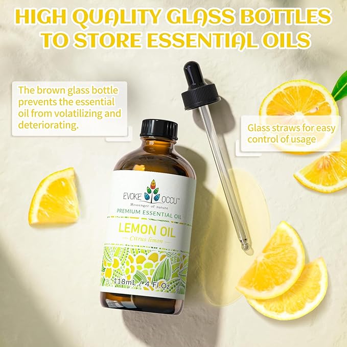 EVOKE OCCU Lemon Essential Oil for Cleansing Skin Home Diffuser Massage - 4 FL Oz - Bloomnest