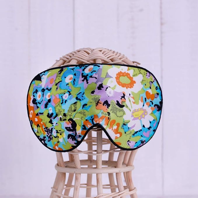 Maxfeel 100% Pure Silk Eye Mask - Sleep Eye Cover in Printed Colors (#17) - Bloomnest