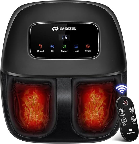 Foot Massager Machine with Heat, Shiatsu Foot Massager with Wireless Control, 2026 Upgraded Deep Kneading, for Plantar Fasciitis, Neuropathy, Birthday Gifts for Women Mom Men Dad, Up to Foot Size 14 - Bloomnest